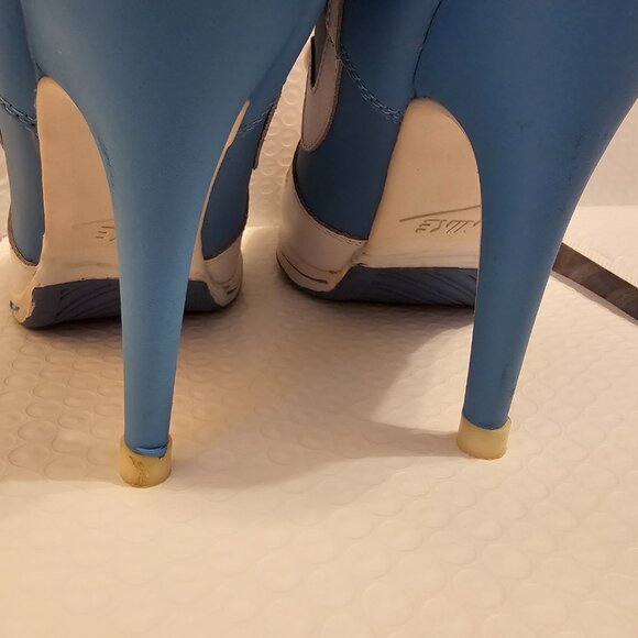 Custom Nike SB Dunk High Heels Blue & White Size US 7 | 4.5" Heel - Picture 10 of 16